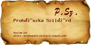 Prohászka Szilárd névjegykártya