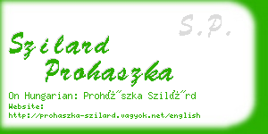 szilard prohaszka business card